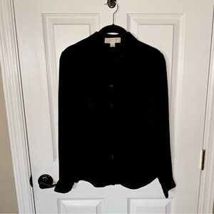 Michael Kors Classic Black Button Down Blouse